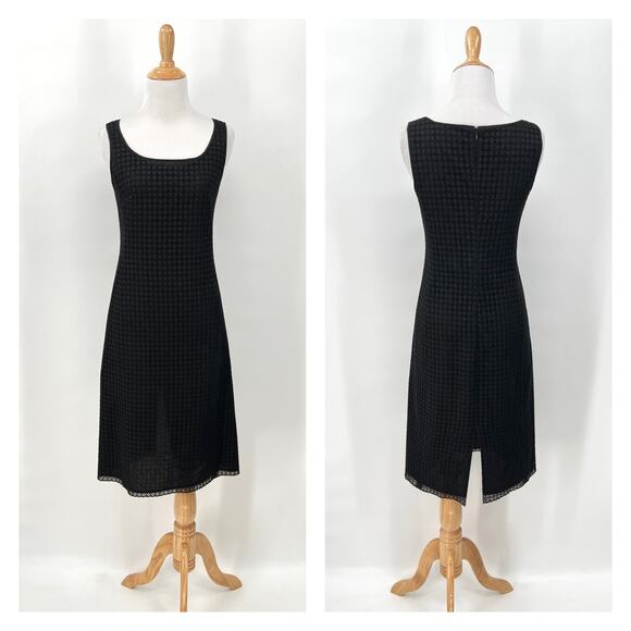 MaxMara Dresses & Skirts - MAX MARA Tempra Cotton Eyelet Lace Crochet Dress Womens 4 Black Sheath Midi